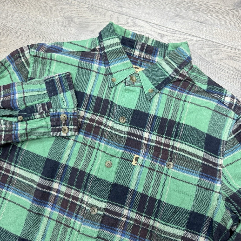 Buffalo‎ Jackson Trading Co Mint Green Flannel Shirt Men's Sz S Outdoor Hike